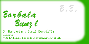 borbala bunzl business card